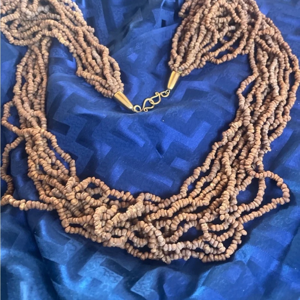 Necklace vintage, tribal seed bead necklace bohemian gypsy